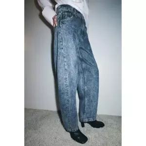 ZARA 자라 진 ZW COLLECTION 벌룬 하이웨이스트 - 라이트 블루 120781