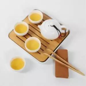 여행용 다도 다기세트 차판 화이트 차주전자 차세트