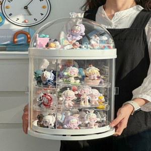 피규어 장식장 회전 진열대 케이스 릴 캐릭터 보관함 4칸 디스플레이 원형