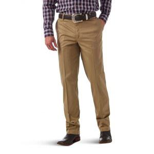 랭글러 남성 플랫 프론트 캐주얼 카키 팬츠
