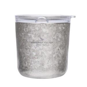 무한 항해 티타늄 이중벽 커피 컵 뚜껑이 있는 240ml 캠핑 워터 머그컵 사무실 여행용 가정용 Ti3238D