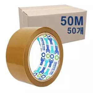 강력접착 우림 OPP 박스 테이프 황색(미색) 1박스 50mmX50M