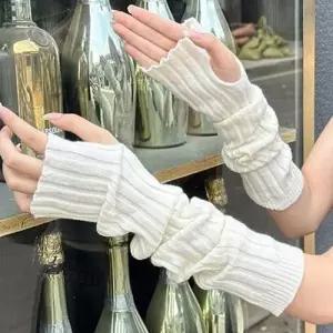 [텐바이텐][애슬릿]줄 골지 니트 롱 암 워머 겨울 여성 팔 토시