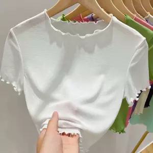 봄 시스루 망사 티셔츠 상의 레이스 레이어드 슬립 반팔 이너