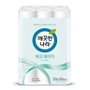가성비 깨끗한나라 화장지 에코베이직 2겹 30롤 x 50m 1팩