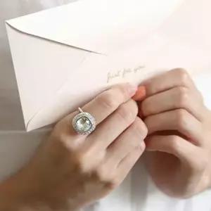 레이어드반지 라운드 스퀘어 스와로브스키 크리스탈 제작 반지