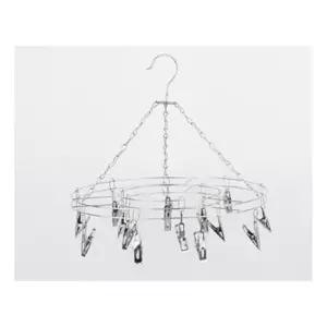 소형빨래건조대 원형 모빌형 빨래건조대 스텐 걸이형 빨래집게 15P