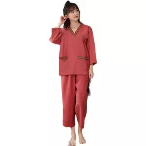 황토사우나 커플 유니폼 단체복 찜질방복 숯가마옷 사우나복 긴팔 찜질복