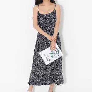 여자 플라워 나뭇잎 끈나시 프릴 뷔스티에 롱원피스_3