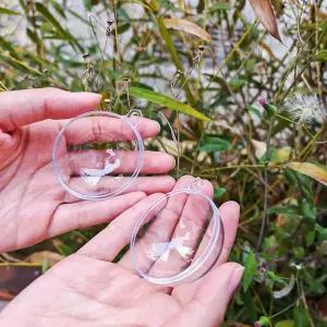 YOZIEMQ 아크릴 속이 빈 공 투명 플라스틱 충전식 장식 새해맞이 DIY 크리스마스 트리 홈 데코레이션