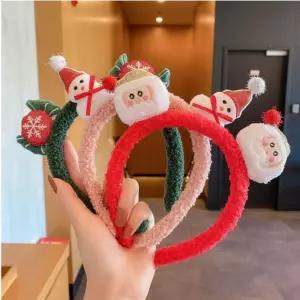 크리스마스 뽀글이 머리띠 헤어밴드 핀 겨울 머리띠 유아 헤어밴드 어린이 아동 크리스마스
