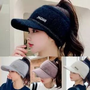 앙고라니트캡 제이 니트 썬캡 겨울 방한 기모 골프 스포츠 모자