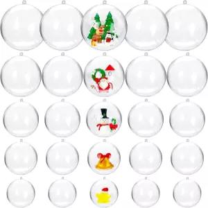 25 세트 50PCS 투명 플라스틱 충전식 장식품 DIY 크래프트 볼 크리스마스 결혼식 파티 홈 데코용 5가지