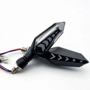 메일리어 2PCS 오토바이 표시기 흐르는 방향 스쿠터 전구 LED 지시등 12V 오프로드 바이컬러 4륜 크루저