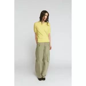 ZARA 자라 100% 울 쇼트 슬리브 스웨터 - 노랑 121184