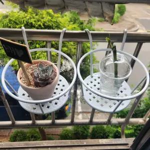 화분대 베란다 화분받침대 걸이형 화이트 아파트 난간 원형 화분걸이