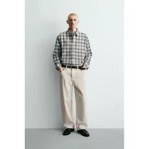 ZARA 자라 체크 박시핏 셔츠 - 블루 127290