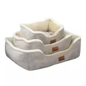 [반려] 강아지 사각 극세사 쿠션 베이지 특대형 1P 애견 방석