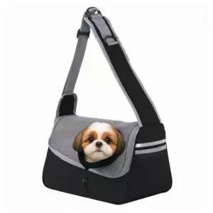 [반려] 강아지 반려동물 통풍 메쉬 슬링 크로스백 이동가방
