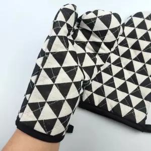 주방장갑 오븐장갑 2P 면 주방용 베이킹 체크 내열 냄비 손잡이