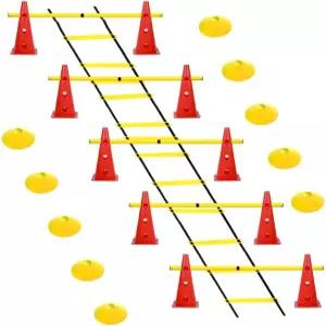 ASENVER 허들 사다리 삼각 마커 콘 패드 디스크 다기능 세트