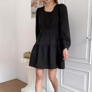 여자 퍼프긴팔 봄 졸업식 리본허리끈 캉캉 미니원피스
