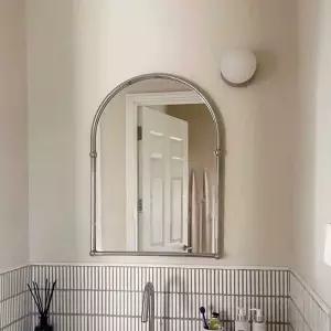 미드센츄리 욕실 거울 화장실 미러 조명 빈티지 스테인리스