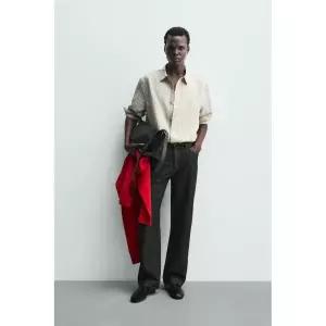 ZARA 자라 스트라이프 플루이드 셔츠 - 크림 127298