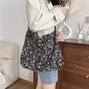 빈티지 토트백 패브릭 플로럴 크로스백 DD-13122