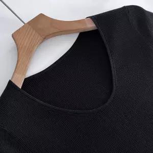 여성용 스커트 니트 롱 슬림핏 짜여 프렌치 촘촘하게 CH1