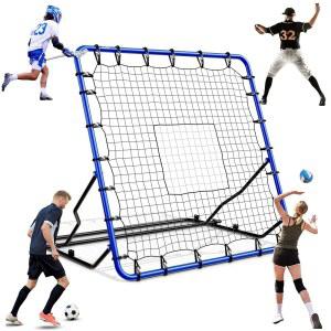 배구 리바운더 네트 조절 가능한 장비 보조 PE 축구 프레임 견고한 바운스 연습 스틸 라크로스 쉬운 네트 도구 네트와 야구 트레이닝