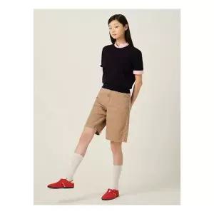 매장정품 [빈폴레이디스] 피그먼트 다잉 데님 쇼츠 옐로이시 브라운 (BF5725C11B) 243126