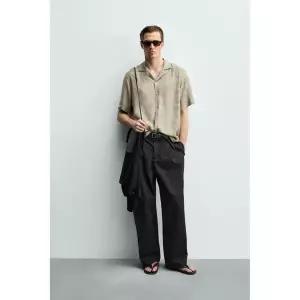 ZARA 자라 릴렉스핏 새틴 셔츠 - 베이지 127215