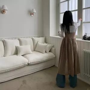 여자 아메카지룩 레이어드 끈나시 리본 레이스 원피스