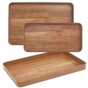 빈티지쟁반 키친 멜라민 사각쟁반 (대) 굽 높은 두꺼운