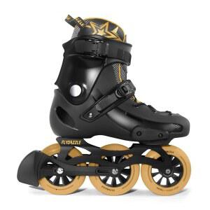 플라이다즐 남성 인라인 스케이트 3WD 110MM - ABEC-9 베어링이 장착된 어반 피트니스 스피드 스케이팅, 하드 부트 발목 지지대, 옵션 브레이크