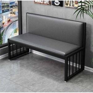 식당 붙박이 쇼파 미용실 그레이 업소용 대기실 120x42 메탈 벽의자 (팔걸이X) 벽쇼파