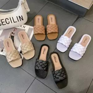 심플한 여성 사무실 실내 직장 꽈배기 슬리퍼 샌들