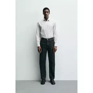 ZARA 자라 EASY CARE 스트럭처 셔츠 - Brown Stripes 127310