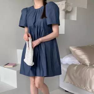 여자 귀여운 제주도 휴양지 플레어 퍼프 미니원피스