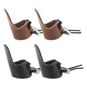 마이크로 트레이더스 4Pcs 손가락 보호 패드 장갑 양궁 탭 가죽 엄지손가락 링 화살표 스포츠 액세서리 4.9x2.3cm