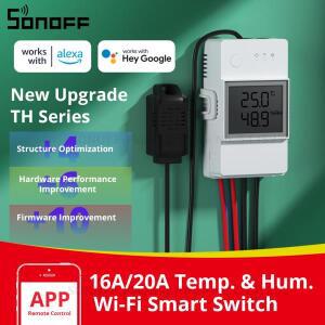 SONOFF TH Elite 16A 20A Wifi 스위치 LCD 디스플레이 자동 모드 스마트 홈 제어를 통한 온도 및 습도 모니