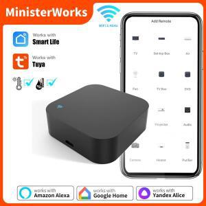 Tuya WiFi IR 원격 제어 스마트 라이프, 에어컨 TV AC 용 온도 습도 센서 포함 Google 홈 Alexa와 함께 작