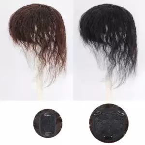 딥브라운 인모 정수리 부분가발 웨이브 헤어뽕 여성 가발 2핀