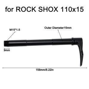 호환 15X110 자전거 프론트 포크 스루 액슬 꼬치 휠 축 허브 샤프트 MTB 도로 프레임 안전 퀵 릴리스 레버