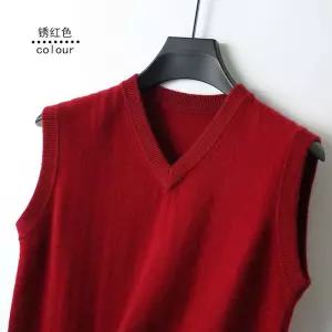 엘럽 남사친 니트 민소매 오버핏 매치할 브이넥 스웨터 비즈니스 양털조끼 끼 원템1