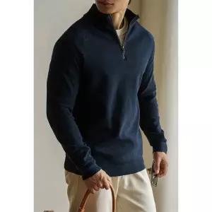 엘럽 남자 브이넥 니트 침고연 면 롱 반카라 가을 캐주얼 새 코트 원템3