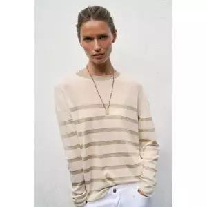 Zara 자라 메탈릭 얀 스트라이프 니트 스웨터 - 975 9598/060/975