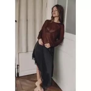 Zara 자라 100% 울 티셔츠 - 브라운 1223/625/700