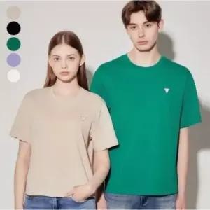 [백화점 홈쇼핑 정품] 게스 진 남여공용 미니 삼각 반팔 티셔츠 NP2K9480